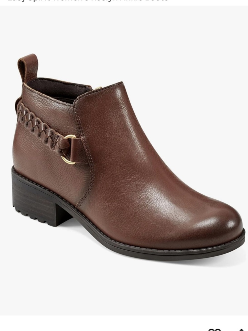 Easy Spirit Roslyn Women's Brown Leather Ankle Booties 9.5W wide width boots